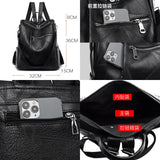 Large Capacity PU Leather Backpack for Women Girls