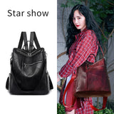 Large Capacity PU Leather Backpack for Women Girls