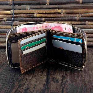 Men's Fly Dragon Cowhide Leather Clutch Wallet