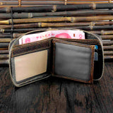 Men's Fly Dragon Cowhide Leather Clutch Wallet