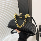 PU Leather Chain Clip Bag Ladies Handbag Ins Women Crossbody Bags Shoulder Bag