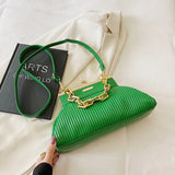 PU Leather Chain Clip Bag Ladies Handbag Ins Women Crossbody Bags Shoulder Bag