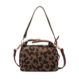 Leopard Print Shoulder Bag Retro Classic Portable Square Bag