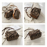 Leopard Print Shoulder Bag Retro Classic Portable Square Bag