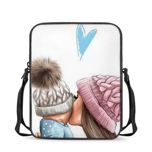 Mom Dad Kids Loving Family Pattern Women Messenger Bags
