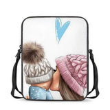 Mom Dad Kids Loving Family Pattern Women Messenger Bags