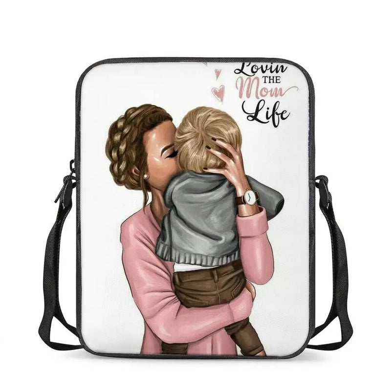 Mom Dad Kids Loving Family Pattern Women Messenger Bags