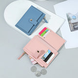 Women's Small Wallet Clutch Purse Solid PU Girl Wallets