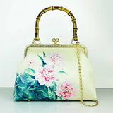 Vintage Flower Lock Shell Crossbody Bag