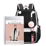 Women Girls School Backpacks Anti Theft USB Charge Backpack Waterproof Bagpack