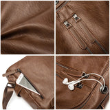 Women Leather Backpacks High Rucksacks For Girls Solid Travel Bagpack