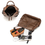 Women Leather Backpacks High Rucksacks For Girls Solid Travel Bagpack