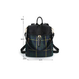 Women Plaid Nylon Travel Backpack Laptop School Bag