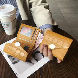 Short Leather Hasp Wallet Women Small Purse