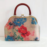 Vintage Flowers Lock Shell Bag Crossbody Chain Shoulder Bag