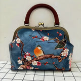 Vintage Flowers Lock Shell Bag Crossbody Chain Shoulder Bag