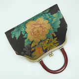 Vintage Flowers Lock Shell Bag Crossbody Chain Shoulder Bag