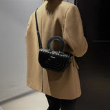 Female Grid Single Shoulder Cross-body Bag B325