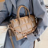 Retro Chain Handbag High PU Leather Women's Shoulder Messenger Bag
