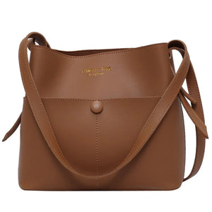 Casual Buckets Bag Women Shoulder Soft PU Leather Crossbody Bag