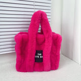 Faux Fur Tote Bag Women Handbags Plush Shoulder Crossbody Shopper Purses