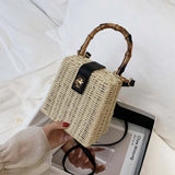 NEWDISCVRY Small Tote Bag Straw Women's Handbag Beach Travel Shoulder