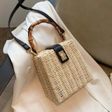 NEWDISCVRY Small Tote Bag Straw Women's Handbag Beach Travel Shoulder