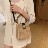 NEWDISCVRY Small Tote Bag Straw Women's Handbag Beach Travel Shoulder