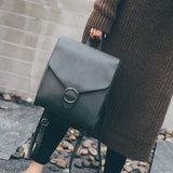 Women Backpack PU Leather Retro Female bag schoolbags Teenage Girl High Travel