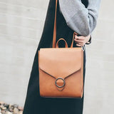 Women Backpack PU Leather Retro Female bag schoolbags Teenage Girl High Travel