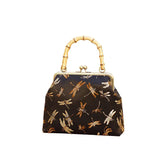 Pure Vintage Lock Shell Vintage Bags Wood Hand Bag Women's Handbags Purses