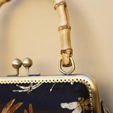 Pure Vintage Lock Shell Vintage Bags Wood Hand Bag Women's Handbags Purses