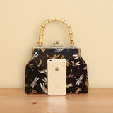 Pure Vintage Lock Shell Vintage Bags Wood Hand Bag Women's Handbags Purses
