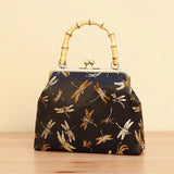 Pure Vintage Lock Shell Vintage Bags Wood Hand Bag Women's Handbags Purses