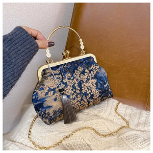 Vintage Fringe Bags Shell Lock Crossbody Shoulder Bags