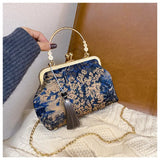 Vintage Fringe Bags Shell Lock Crossbody Shoulder Bags