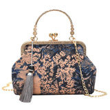 Vintage Fringe Bags Shell Lock Crossbody Shoulder Bags