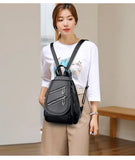 Red Leather Backpack for Women High School Travel Bags