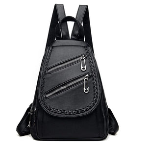 Red Leather Backpack for Women High School Travel Bags