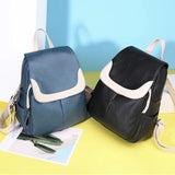 Soft PU Leather Women Backpack Large Capacity College Bag