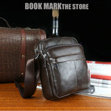 Vintage Leather Men Messenger Bags Crossbody Shoulder Bag