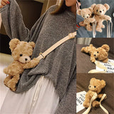 Girls Smile Bear Soft Plush Doll Lolita Handbag