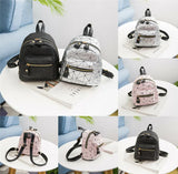 Women Geometry PU Leather Backpack Mini Backpack Lot Girls