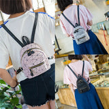 Women Geometry PU Leather Backpack Mini Backpack Lot Girls