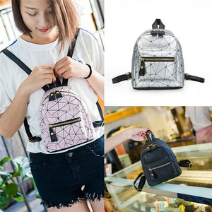 Women Geometry PU Leather Backpack Mini Backpack Lot Girls