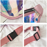 Women Fanny Pack PU Laser Purse Sport Punk Hip Bag