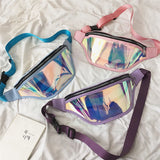 Women Fanny Pack PU Laser Purse Sport Punk Hip Bag