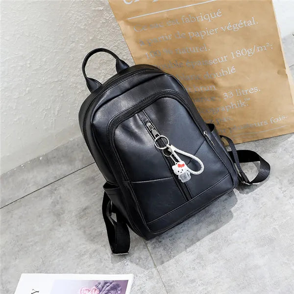 Women's Leather Backpack Anti-Theft School Travel Shoulder Bag