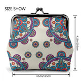 Boho Flower Print Women Retro Vintage Leather Small Wallet Purse Clutch Bag