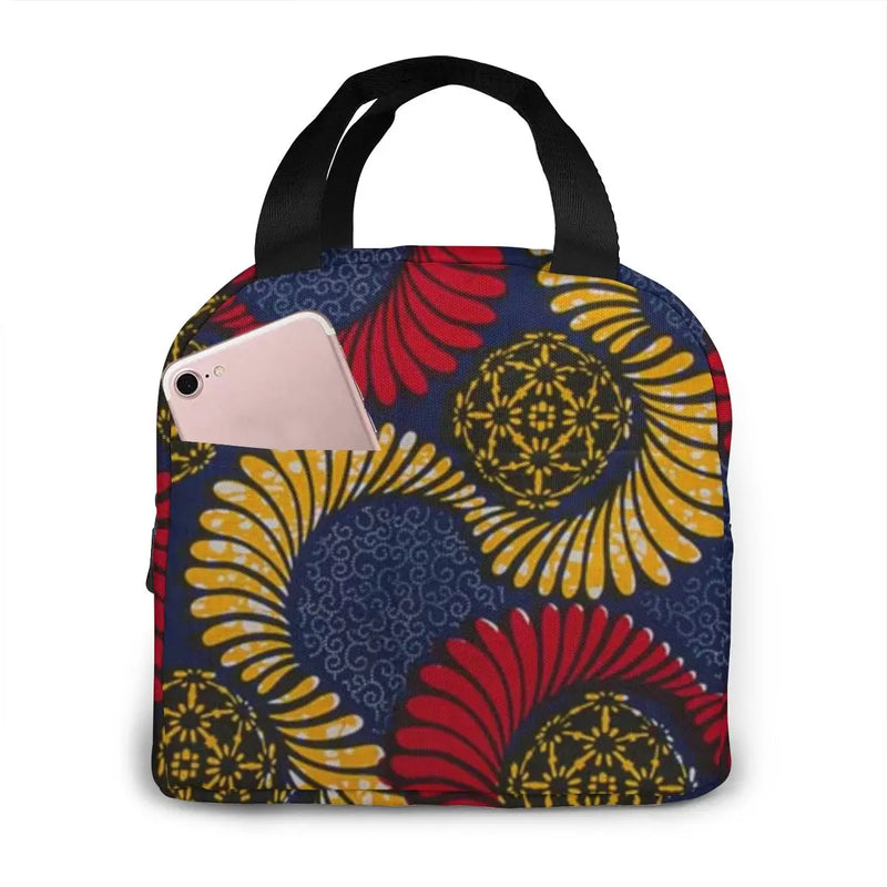 African Tribe Portable Lunch Bag Thermal Insulated Tote Picnic Food Cooler Pouch